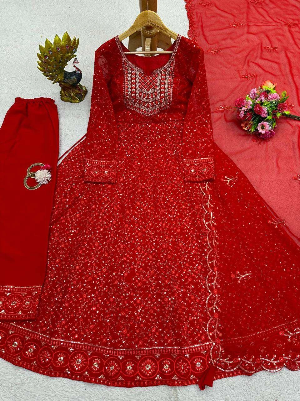 Vardan Ethnic Kd 1471 Faux Georgette Wholesale Anarkali Party Wear Salwar Suit Catalog — Wholesale Salwar Suits, MPA wholesale from Surat — view 7
